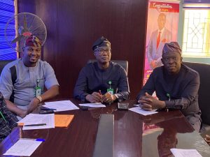 (Middle): MD, FMC, Ikole-Ekiti, Prof. J.D Ogunlusi, (Right): HCS, Dr Babatunde Rosiji, (Left): DA, Fayigbe Abayomi during a lunch in honour of the outgoing HNS.